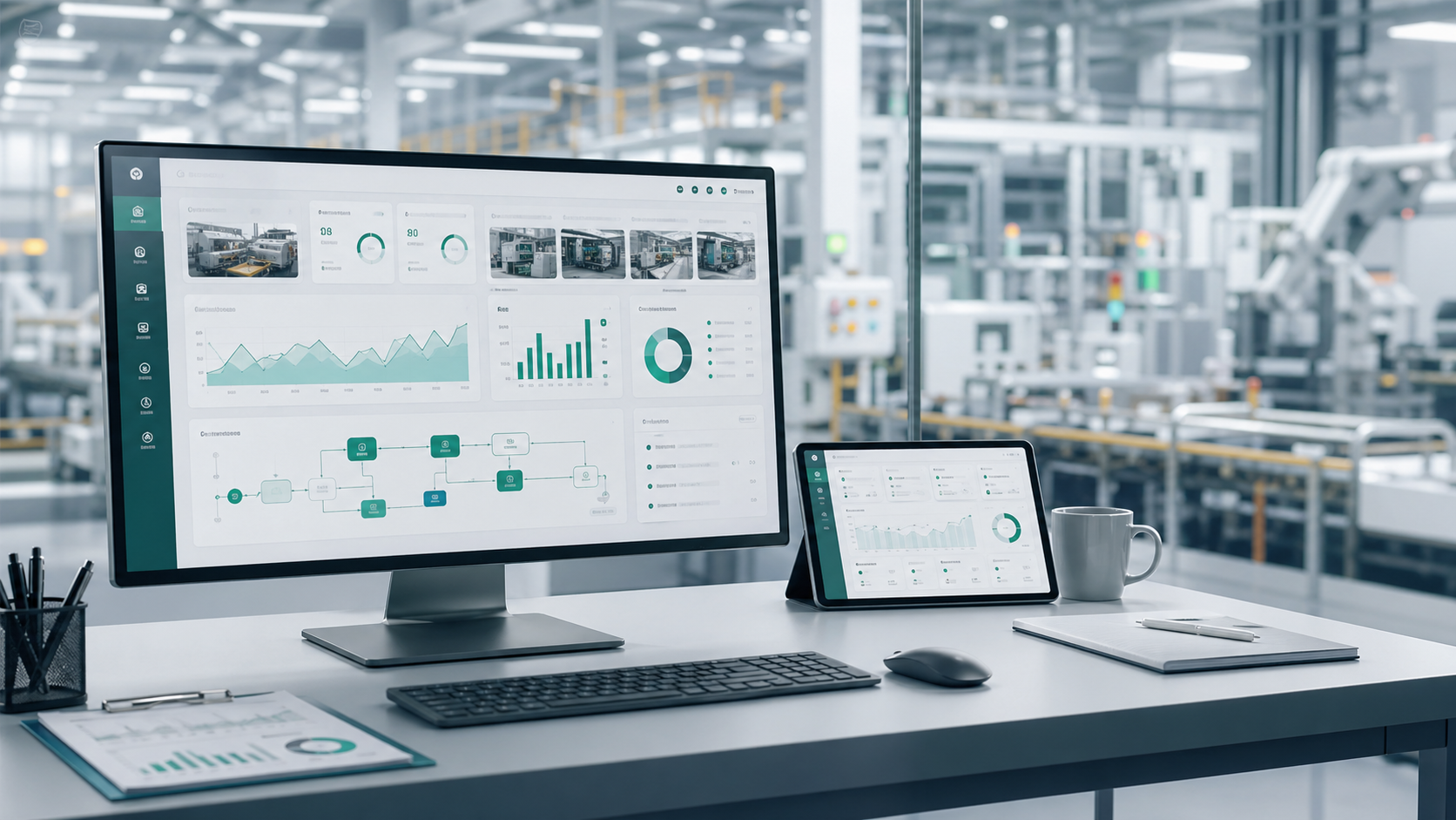 Manufacturing dashboard mockup